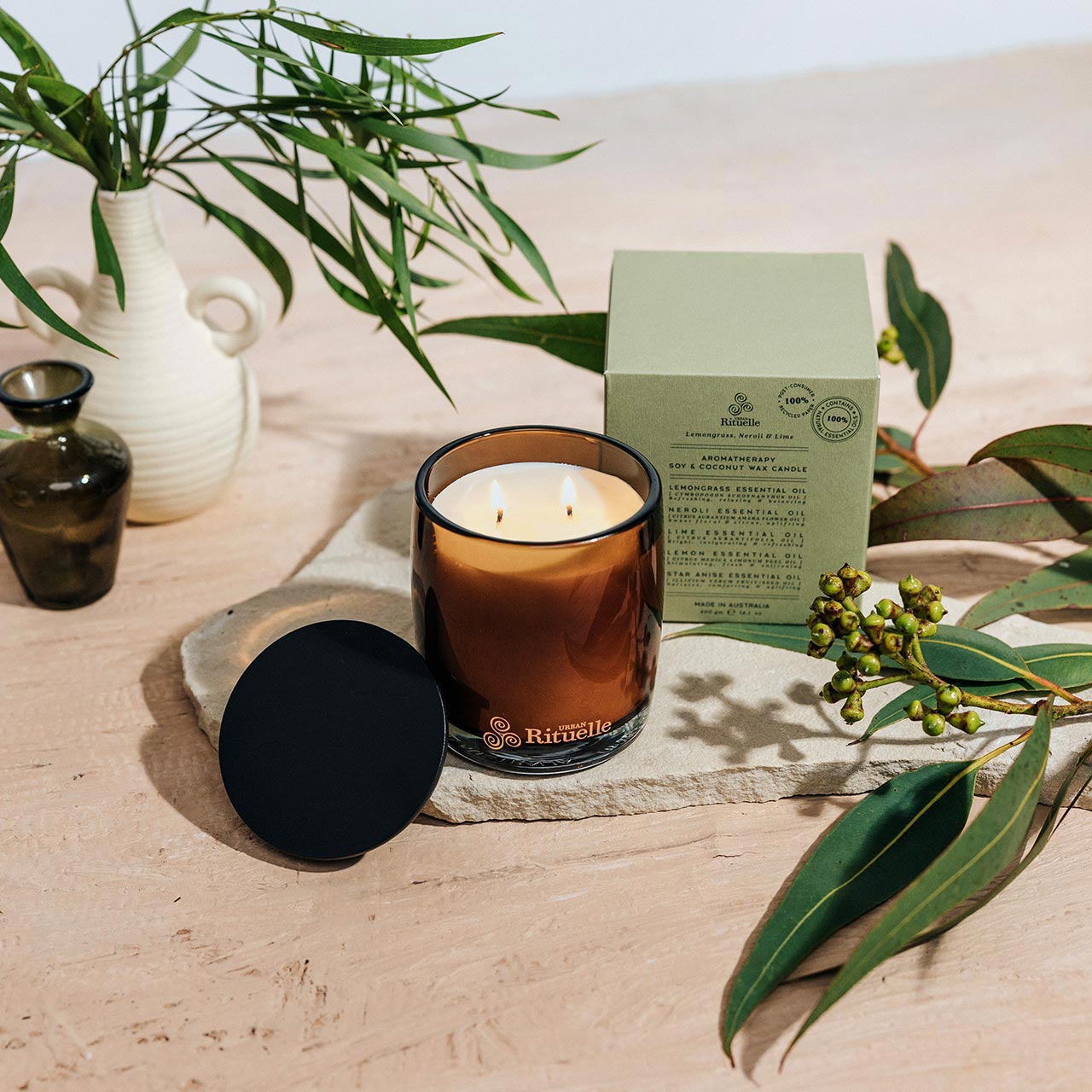 Lemongrass, Neroli & Lime Aromatherapy Soy & Coconut Wax Candle | 400gm