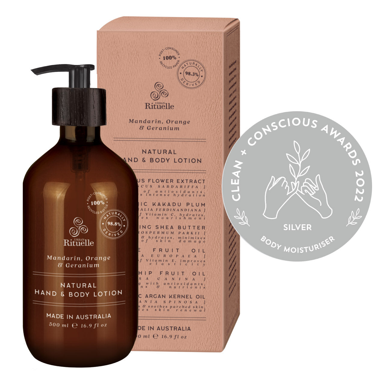 Mandarin, Orange & Geranium Natural Hand & Body Lotion | 500ml