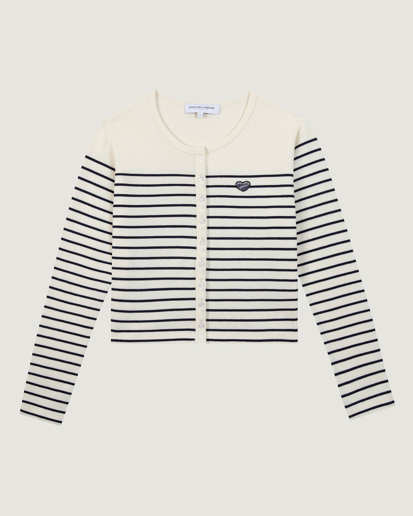 Patch Coeur Tolbiac Cardigan - Ivory Navy