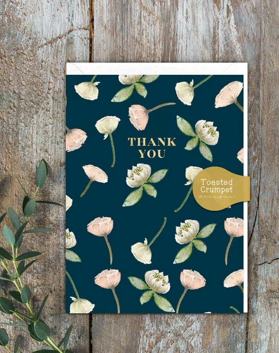 Thank You Peonies - Mini Thank You Card