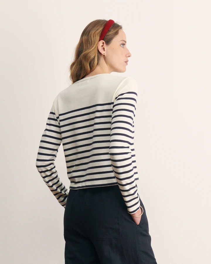 Patch Coeur Tolbiac Cardigan - Ivory Navy